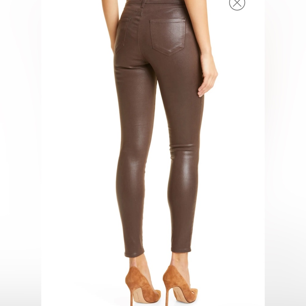 LAGENCE Brown coated high waisted skinny’s jeans Sz 29 stretch. New without tags